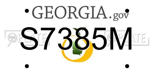 S7385M Georgia License Plate