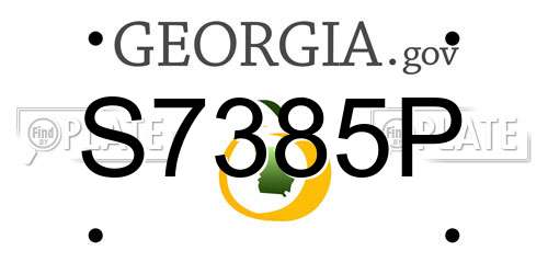 S7385P Georgia License Plate