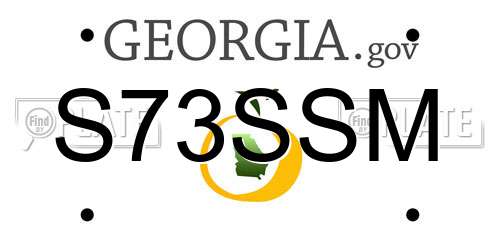 S73SSM Georgia License Plate