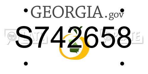 S742658 Georgia License Plate
