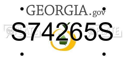 S74265S Georgia License Plate