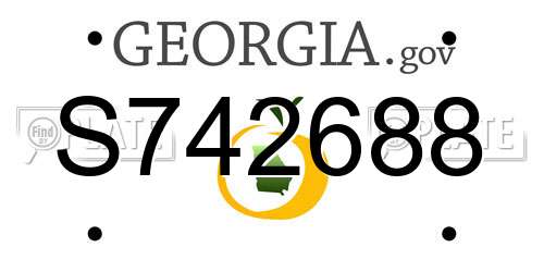 S742688 Georgia License Plate