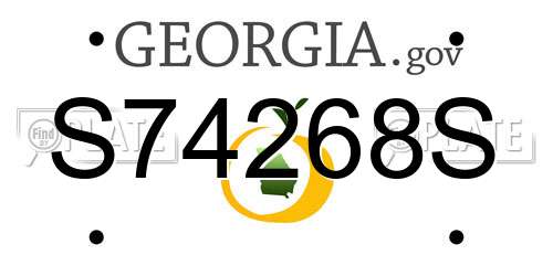 S74268S Georgia License Plate