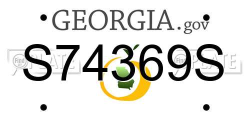 S74369S Georgia License Plate
