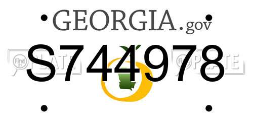 S744978 Georgia License Plate