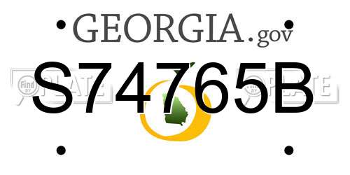 S74765B Georgia License Plate