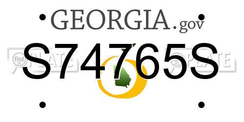 S74765S Georgia License Plate