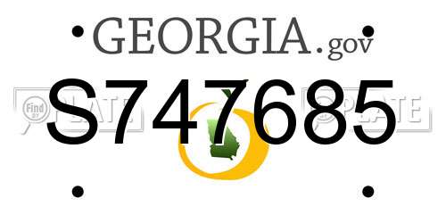 S747685 Georgia License Plate