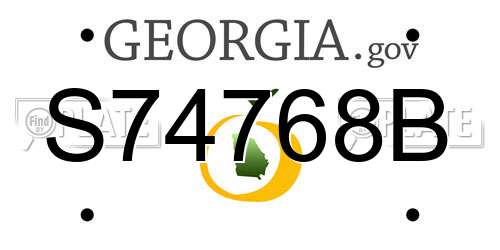 S74768B Georgia License Plate