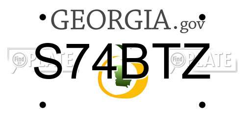 S74BTZ Georgia License Plate