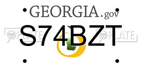 S74BZT Georgia License Plate