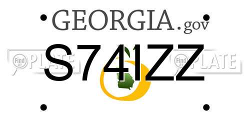 S74IZZ Georgia License Plate