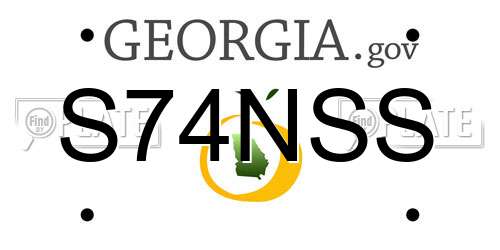 S74NSS Georgia License Plate