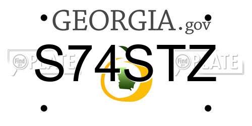 S74STZ Georgia License Plate