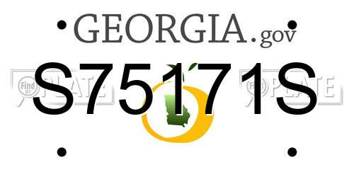S75171S Georgia License Plate