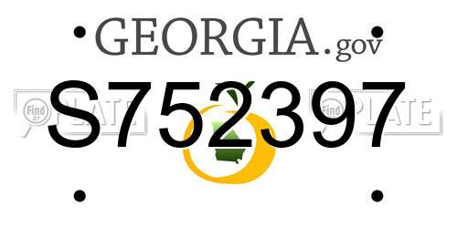 S752397 Georgia License Plate