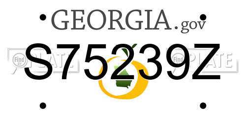 S75239Z Georgia License Plate