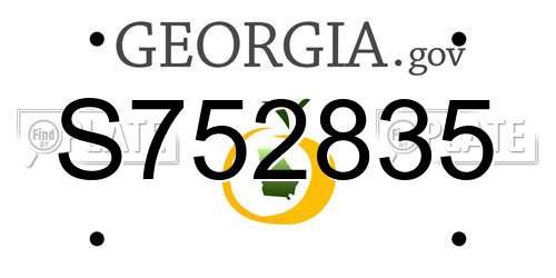 S752835 Georgia License Plate
