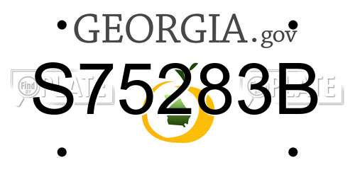 S75283B Georgia License Plate