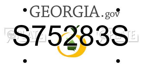 S75283S Georgia License Plate