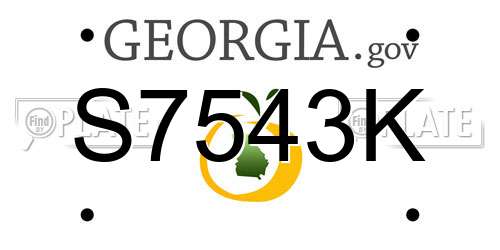 S7543K Georgia License Plate