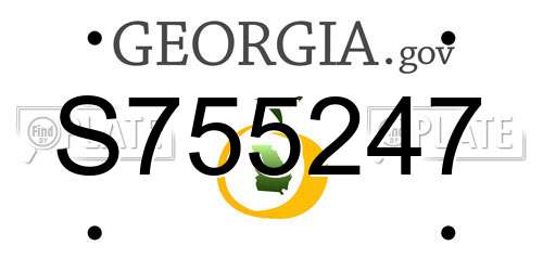 S755247 Georgia License Plate