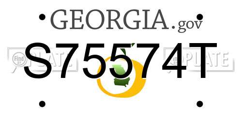 S75574T Georgia License Plate