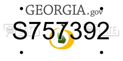 S757392 Georgia License Plate