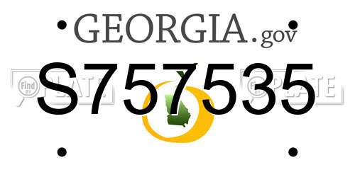 S757535 Georgia License Plate