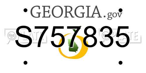 S757835 Georgia License Plate