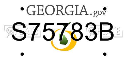 S75783B Georgia License Plate