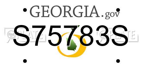 S75783S Georgia License Plate