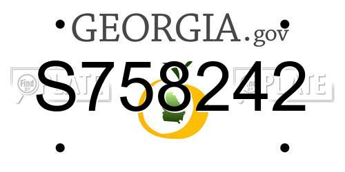 S758242 Georgia License Plate