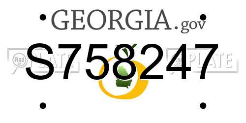 S758247 Georgia License Plate