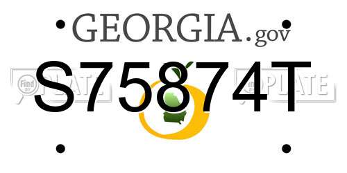 S75874T Georgia License Plate