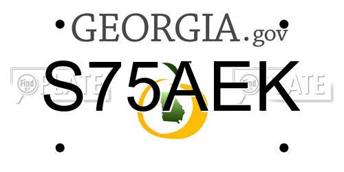 S75AEK Georgia License Plate