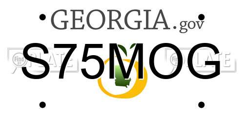 S75MOG Georgia License Plate