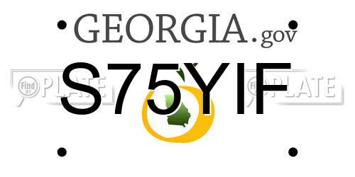 S75YIF Georgia License Plate