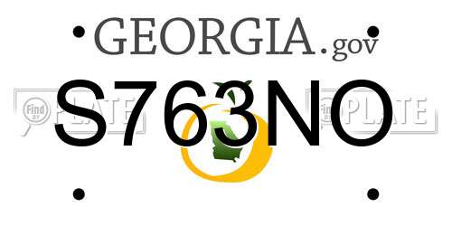 S763NO Georgia License Plate
