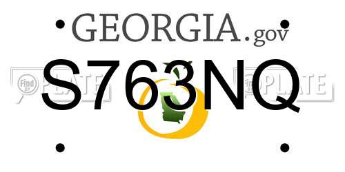S763NQ Georgia License Plate