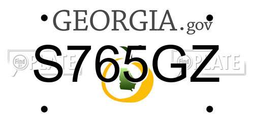 S765GZ Georgia License Plate