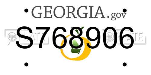 S768906 Georgia License Plate