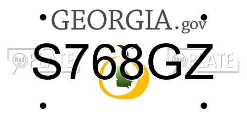 S768GZ Georgia License Plate