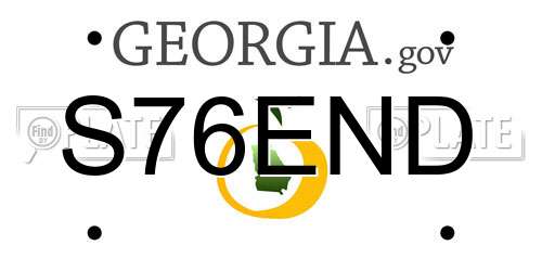 S76END Georgia License Plate