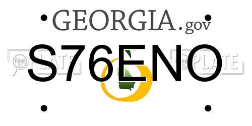 S76ENO Georgia License Plate