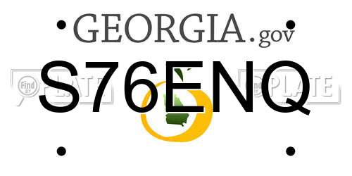 S76ENQ Georgia License Plate