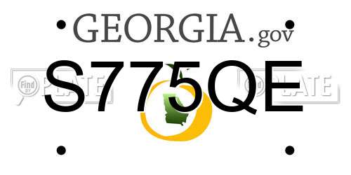 S775QE Georgia License Plate