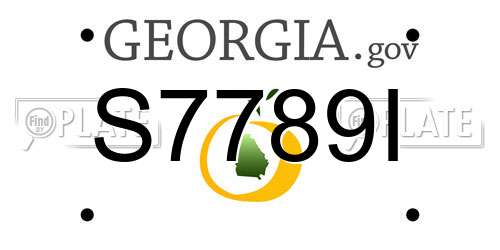 S7789I Georgia License Plate