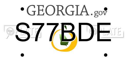 S77BDE Georgia License Plate