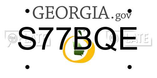 S77BQE Georgia License Plate
